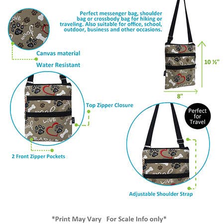Puppy Love Messenger Hipster Bag