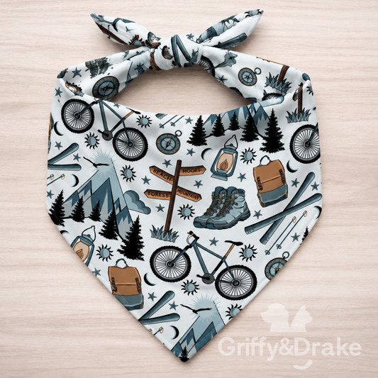 Dog Bandana — Adventure Awaits Outdoor Print, XS