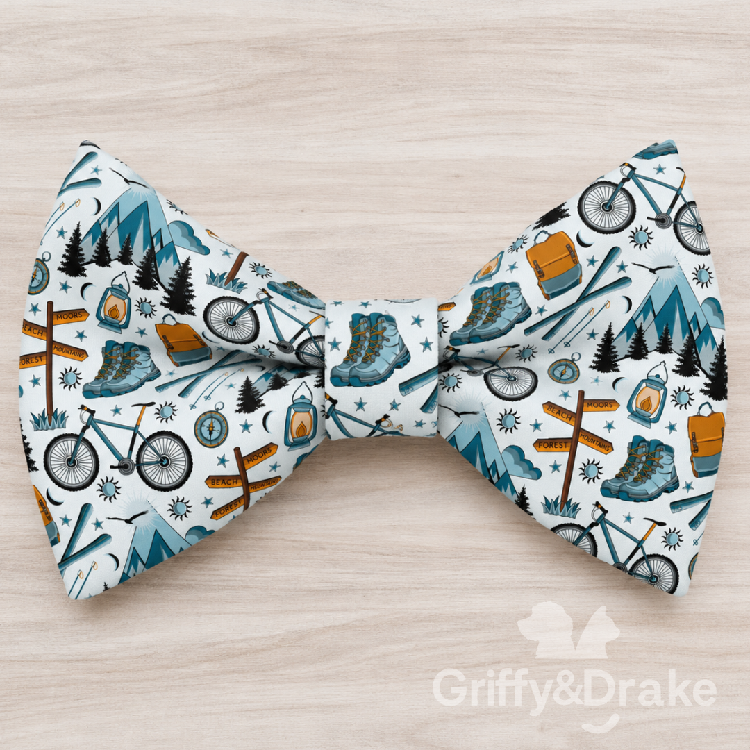 Dog Bow Tie — Adventure Awaits Outdoor Print, Medium