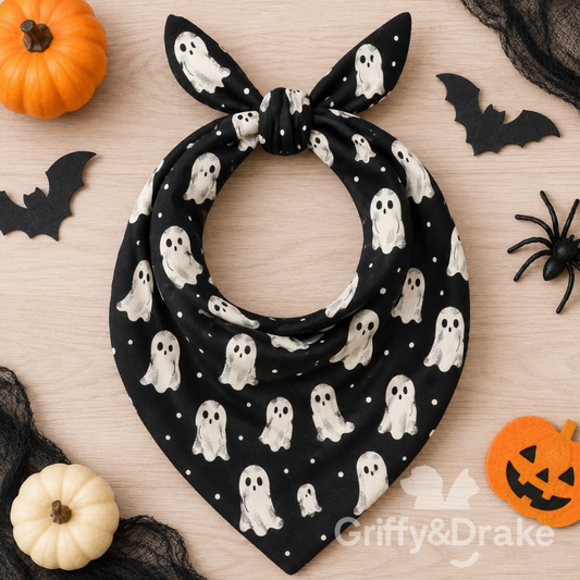 Dog Bandana — Boo Crew Print, Large