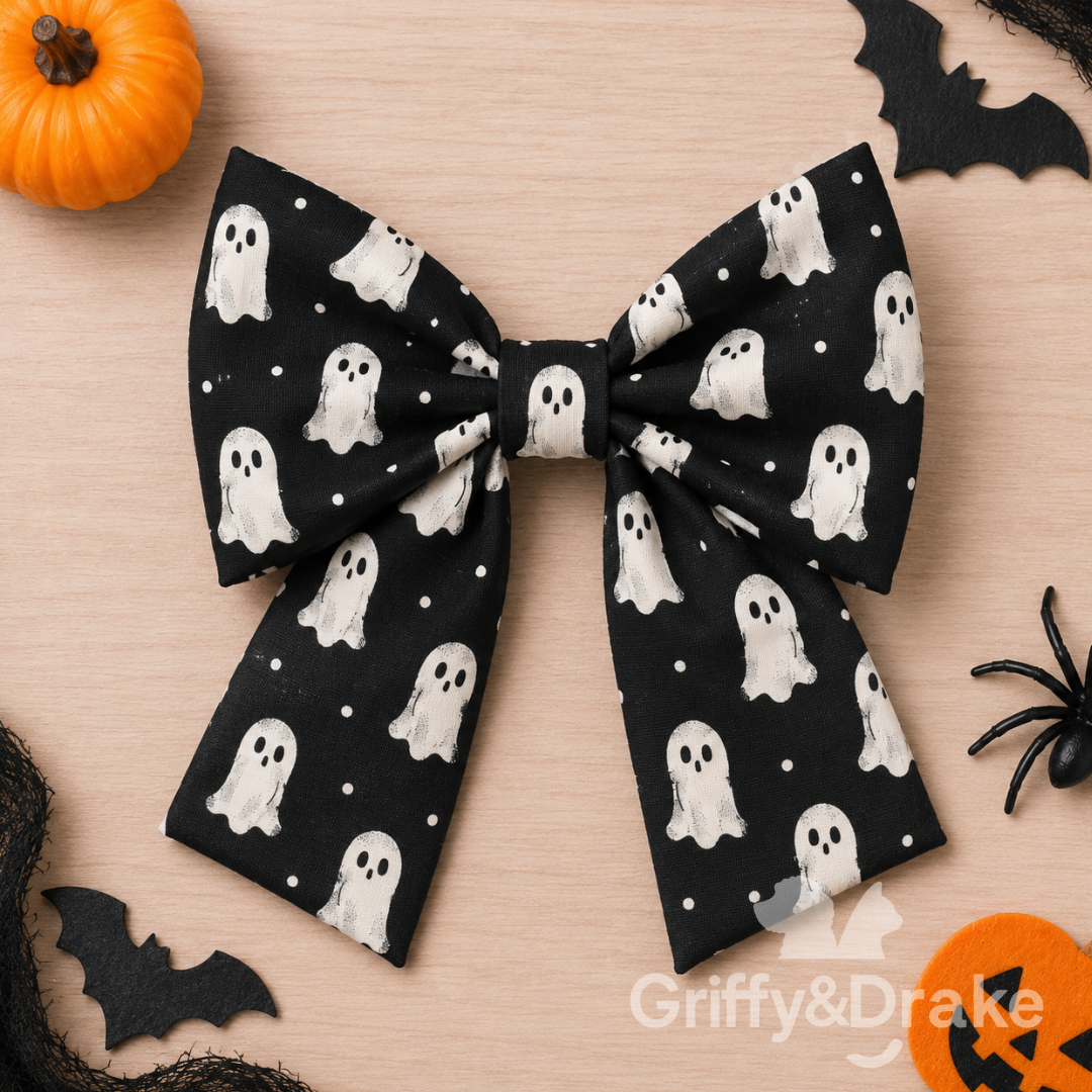 Dog Sailor Bow  — Boo Crew Print, Extra Large