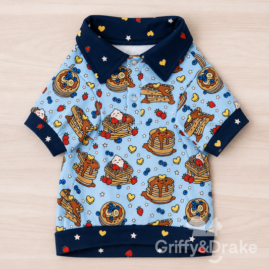 Dog Collar Shirt — Brunch Buddies Print, Large