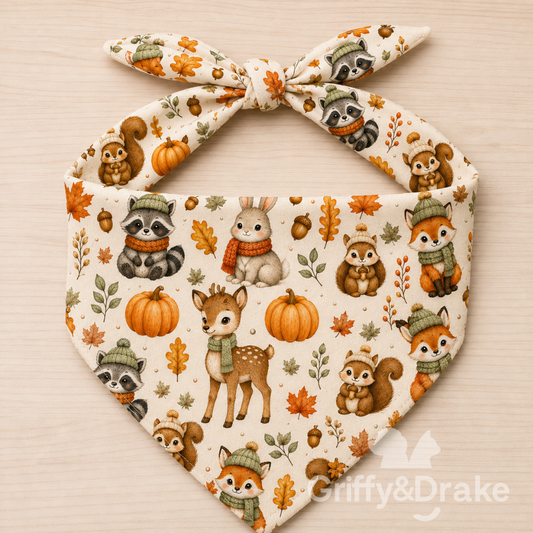 Dog Bandana — Fall Forest Friends | Small