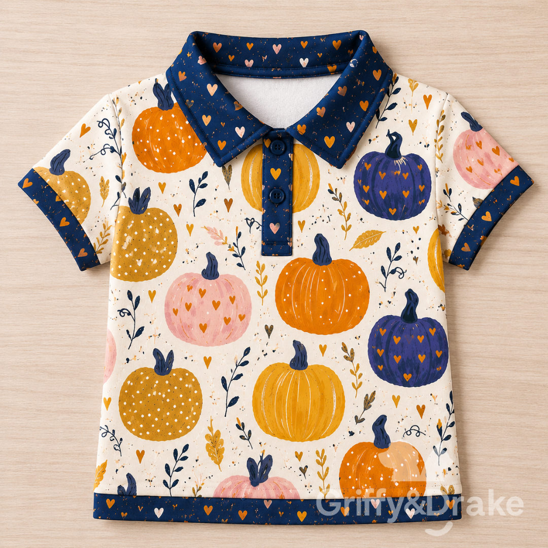 Dog Collar Shirt — Pretty Pumpkins Print | Medium | Rocky's Style Squad