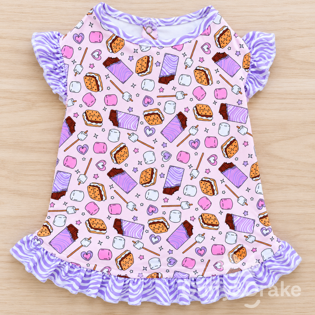 Dog Ruffle Shirt — S'mores & Snuggles| Small