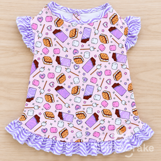 Dog Ruffle Shirt — S'mores & Snuggles| Medium