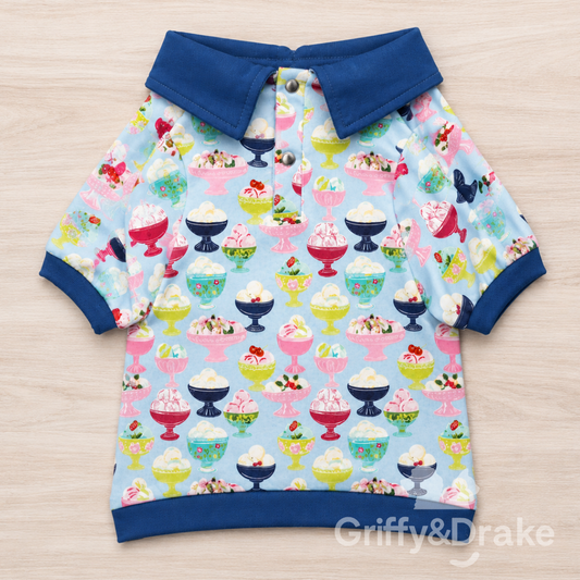 Dog Collar Shirt — Sundae Fun Day Print | Medium